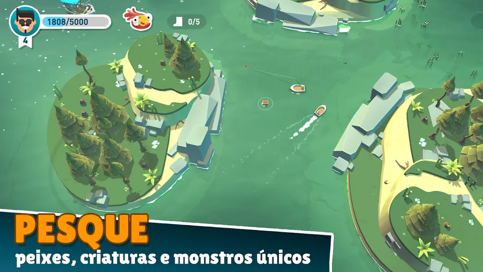 Creatures of the Deep: barcos entre ilhas verdes vistas de cima